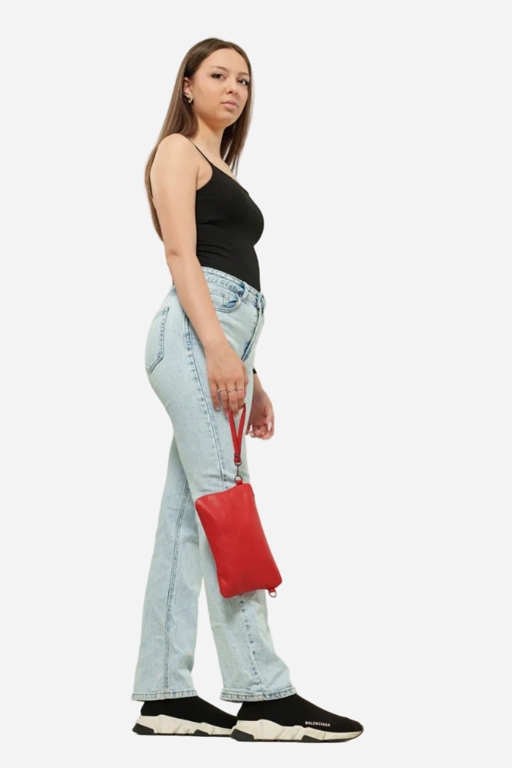 Pochette a tracolla Donna Chiara in vera pelle Rosso - Alidiluna