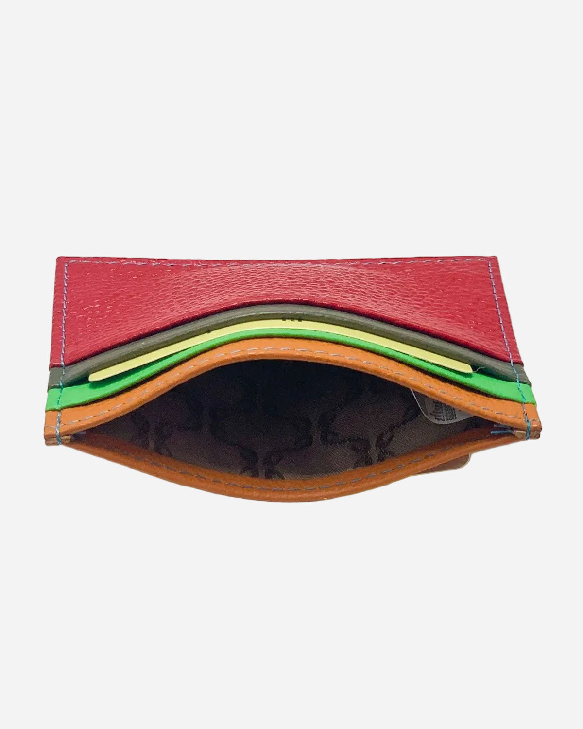 Porta carte Giove uomo in pelle rosso multicolore - Alidiluna