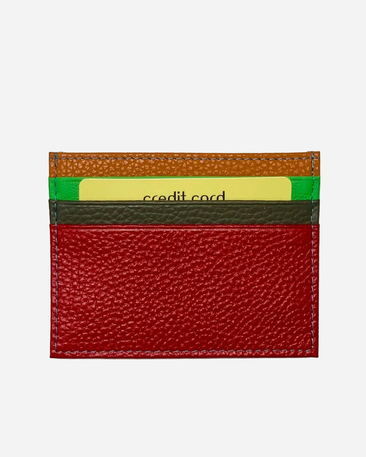 Porta carte Giove uomo in pelle rosso multicolore - Alidiluna