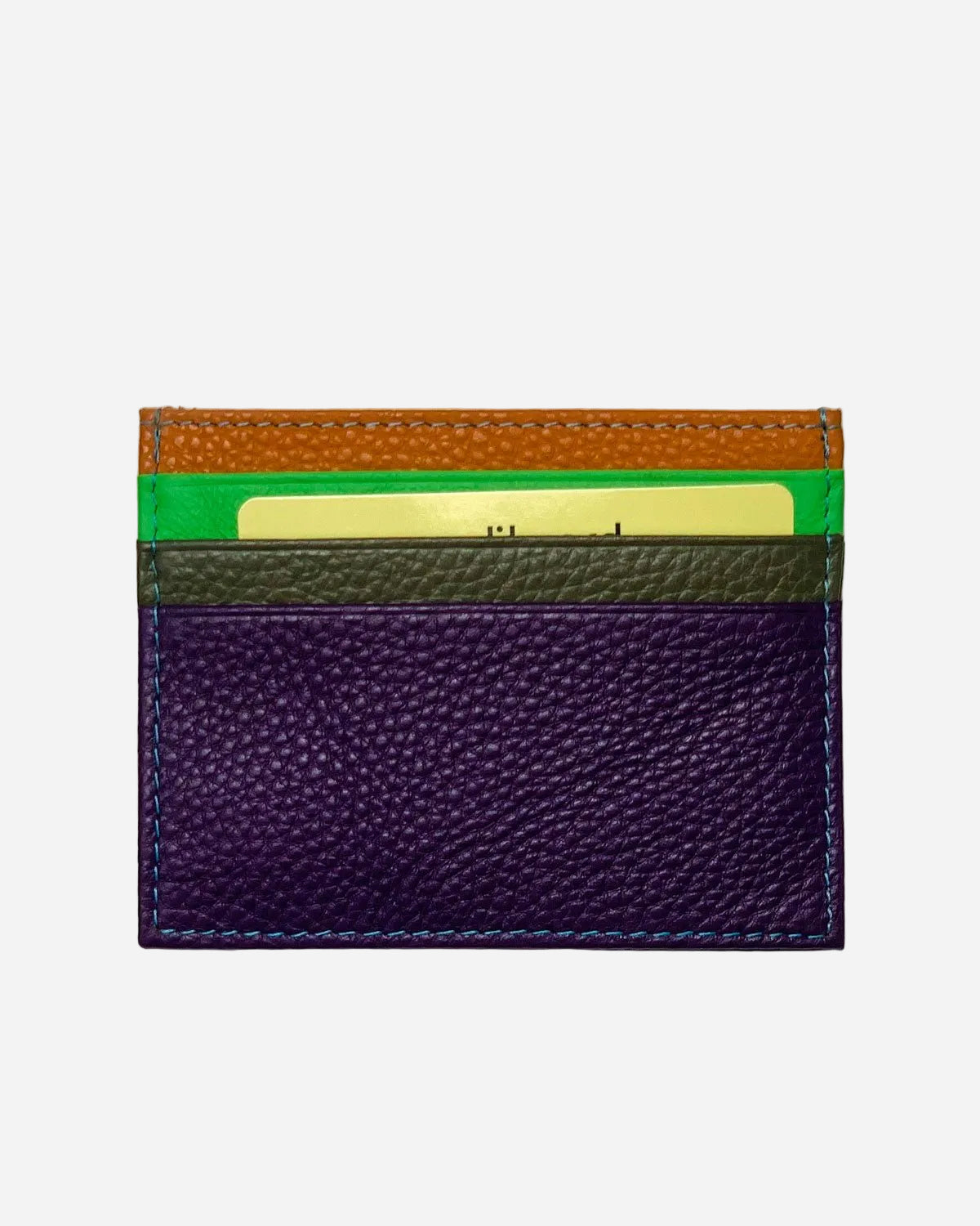 Porta carte Giove uomo in pelle viola multicolore - Alidiluna