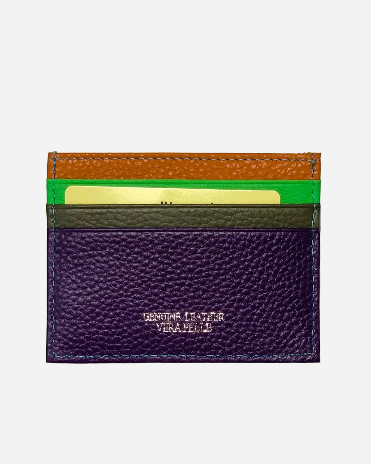 Porta carte Giove uomo in pelle viola multicolore - Alidiluna