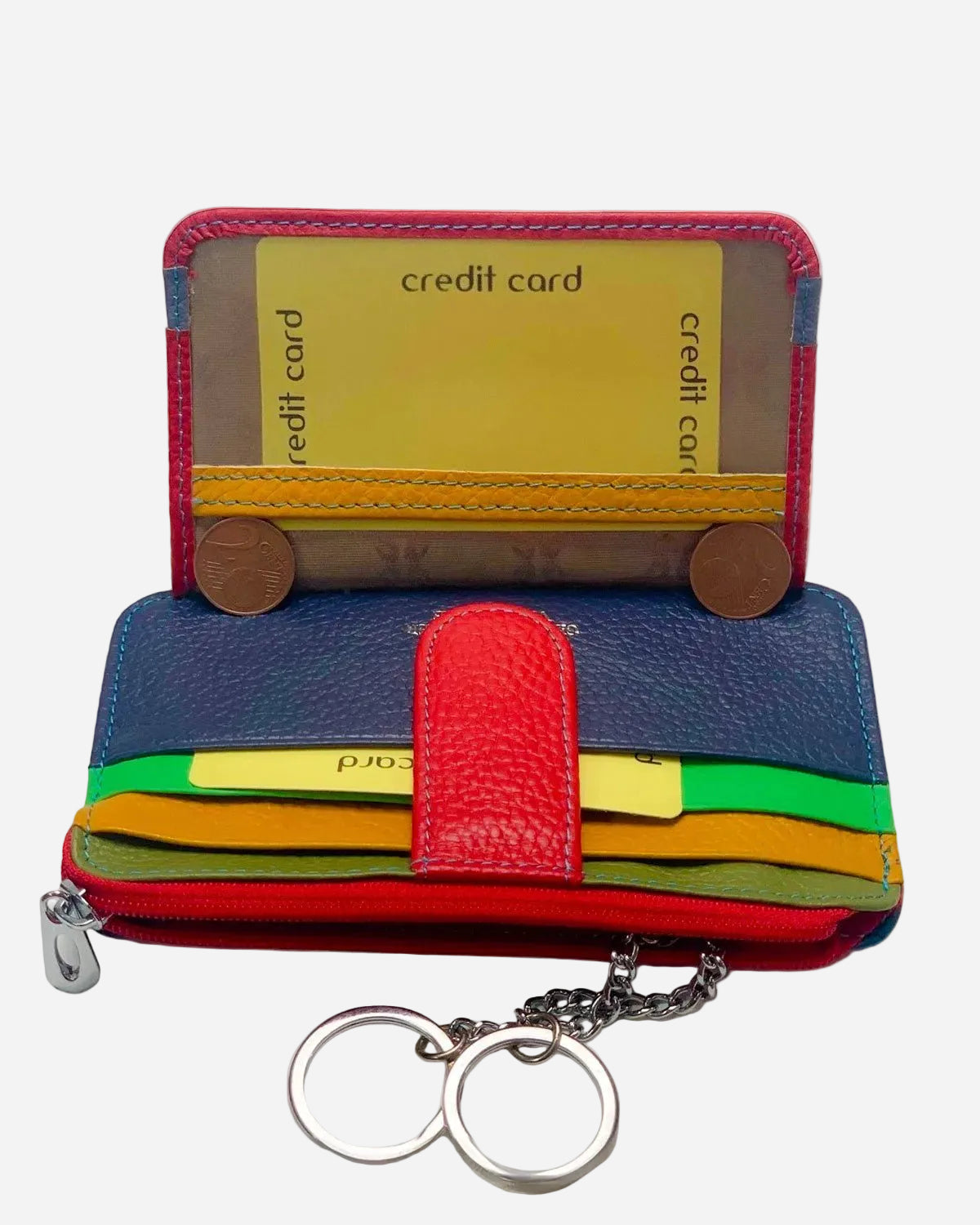 Porta carte portamonete Zeus uomo in pelle Rosso multicolore - Alidiluna