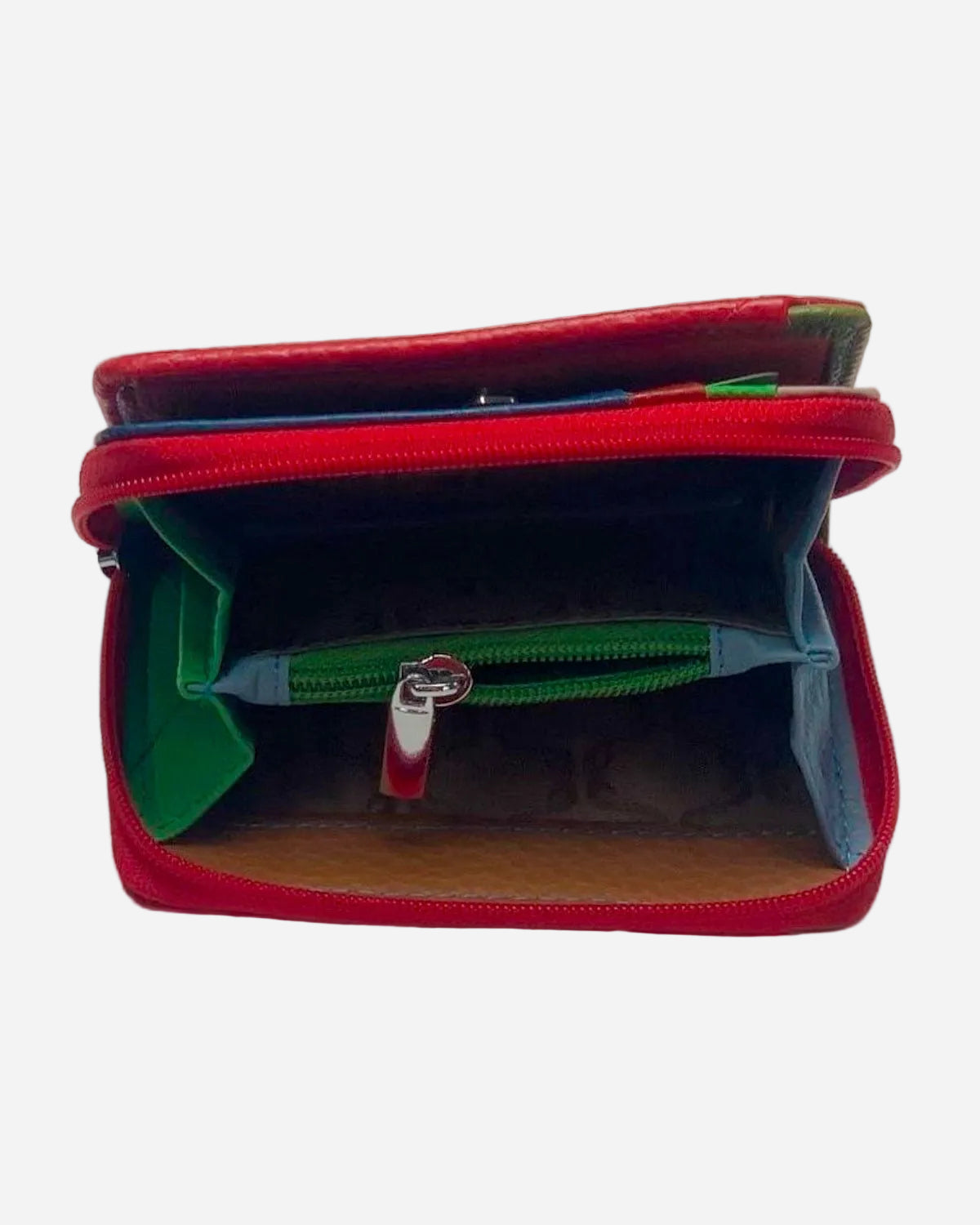 Portafoglio Portamonete Porta Carte donna Afrodite in vera pelle artigianale Rosso - Alidiluna
