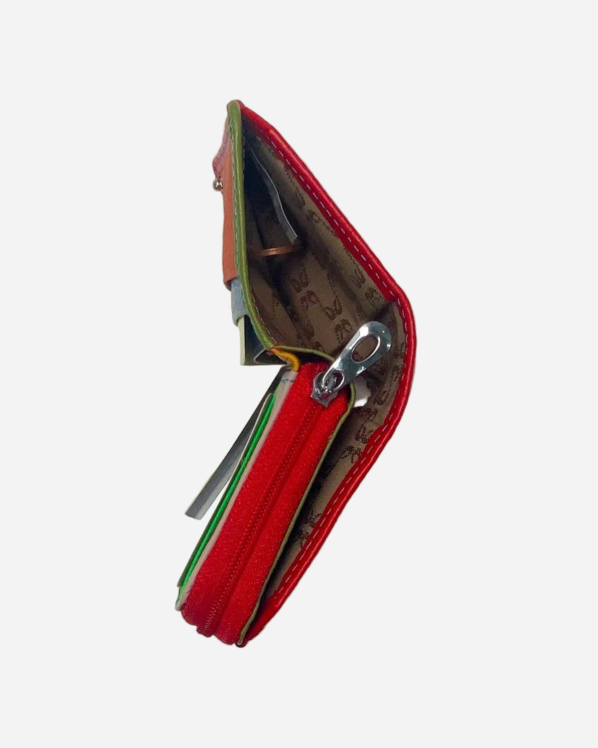 Portafoglio Portamonete Porta Carte donna Afrodite in vera pelle artigianale Rosso - Alidiluna