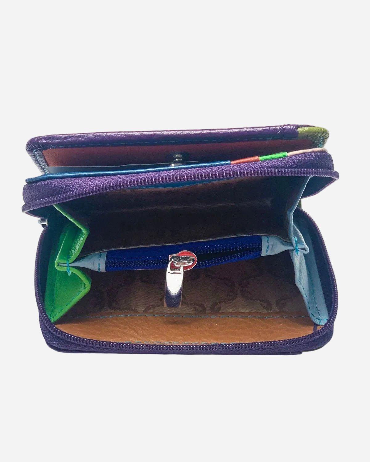 Portafoglio Portamonete Porta Carte donna Afrodite in vera pelle artigianale Viola - Alidiluna