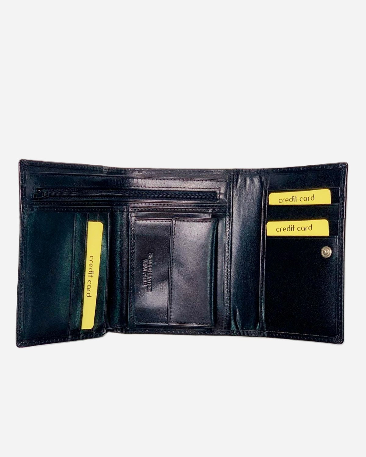Era Women's Genuine Leather Handcrafted Wallet Card Holder Coin Purse Black