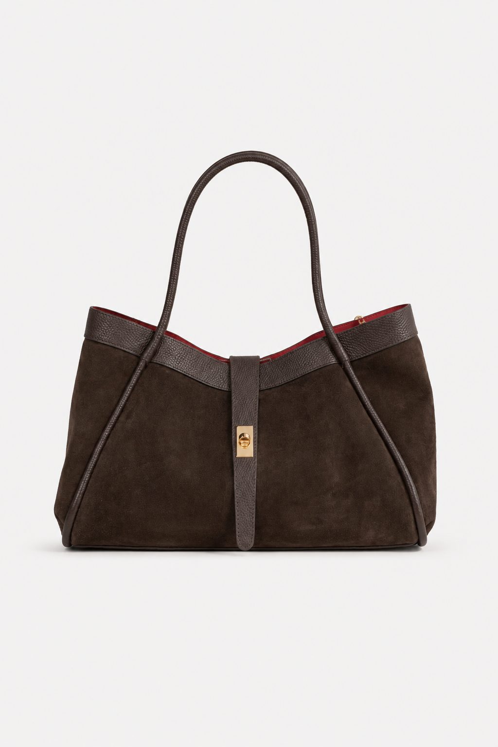 Vanity — Borsa in Camoscio con Pochette estraibile Interna Rossa