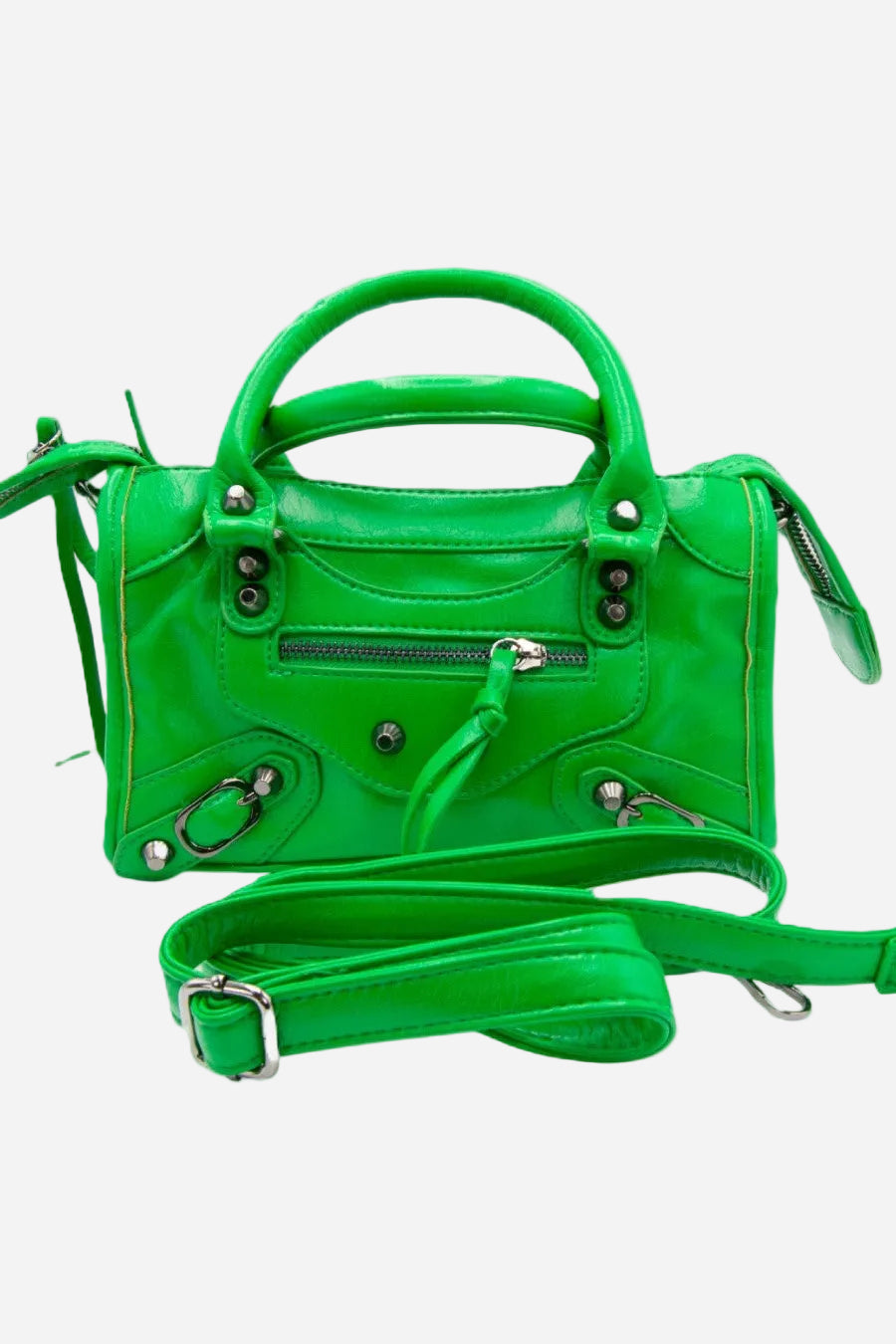 VYVA Neon — Borsa a mano o tracolla in ecopelle verde