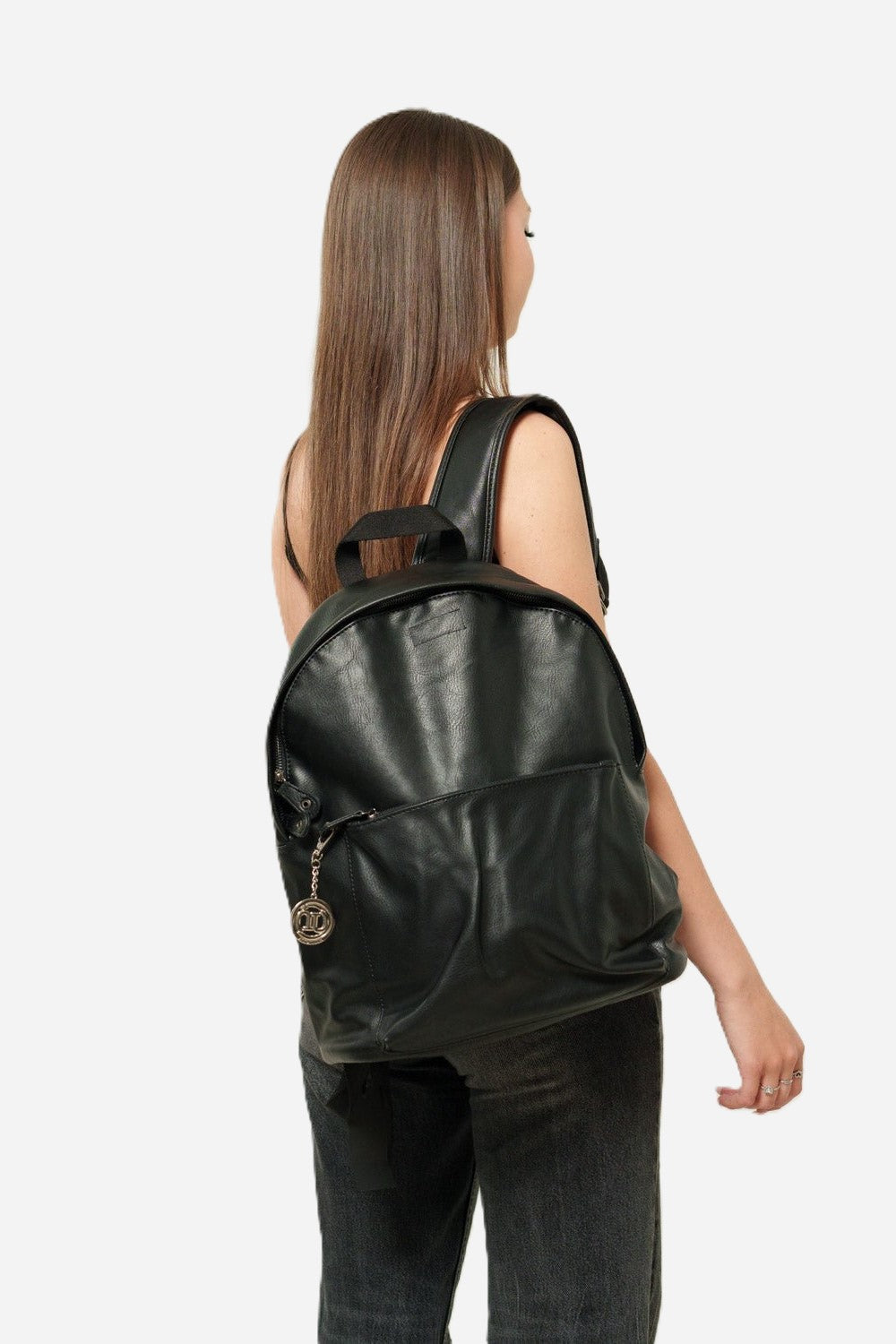 Zaino donna ARIANNA in ecopelle nero porta PC | Made in Italy