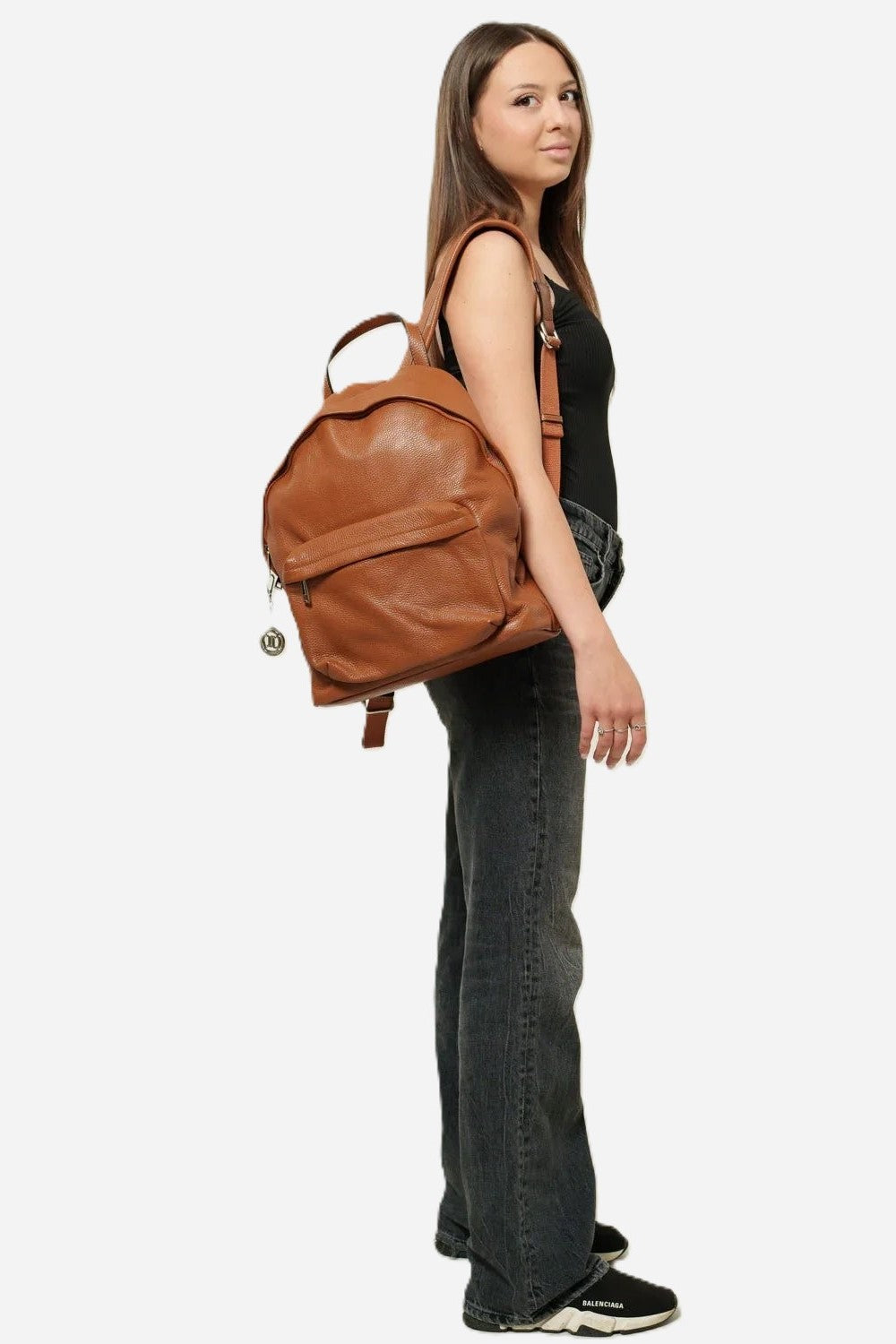 Zaino donna FEDERICA in vera pelle cognac