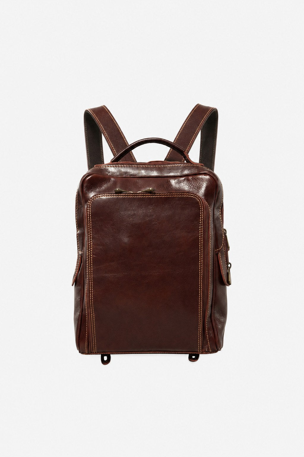 ORIONE— Zaino unisex in vero cuoio testa di moro con porta PC | Made in Italy