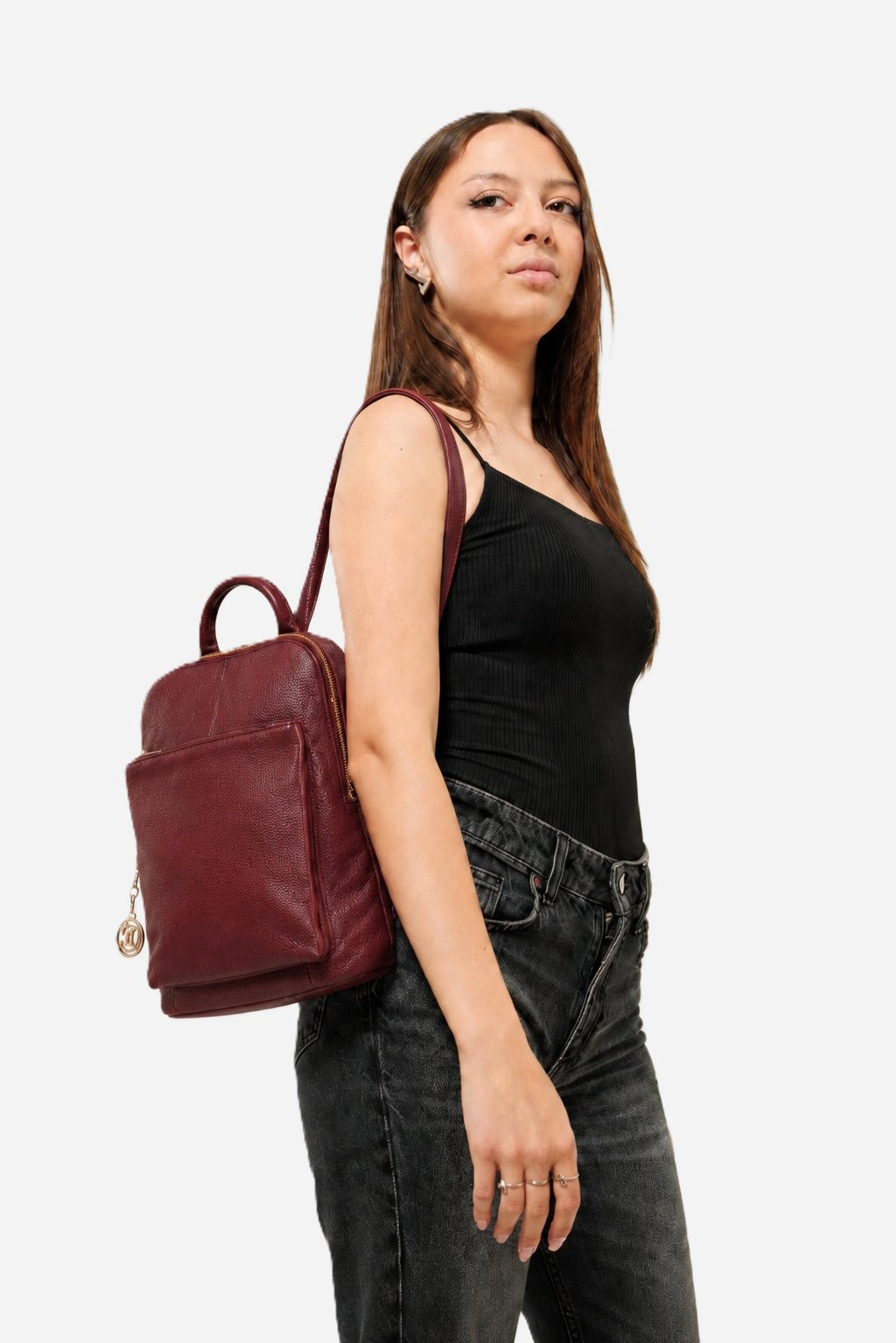 Zaino donna CRISTINA in vera pelle vino | Made in Italy