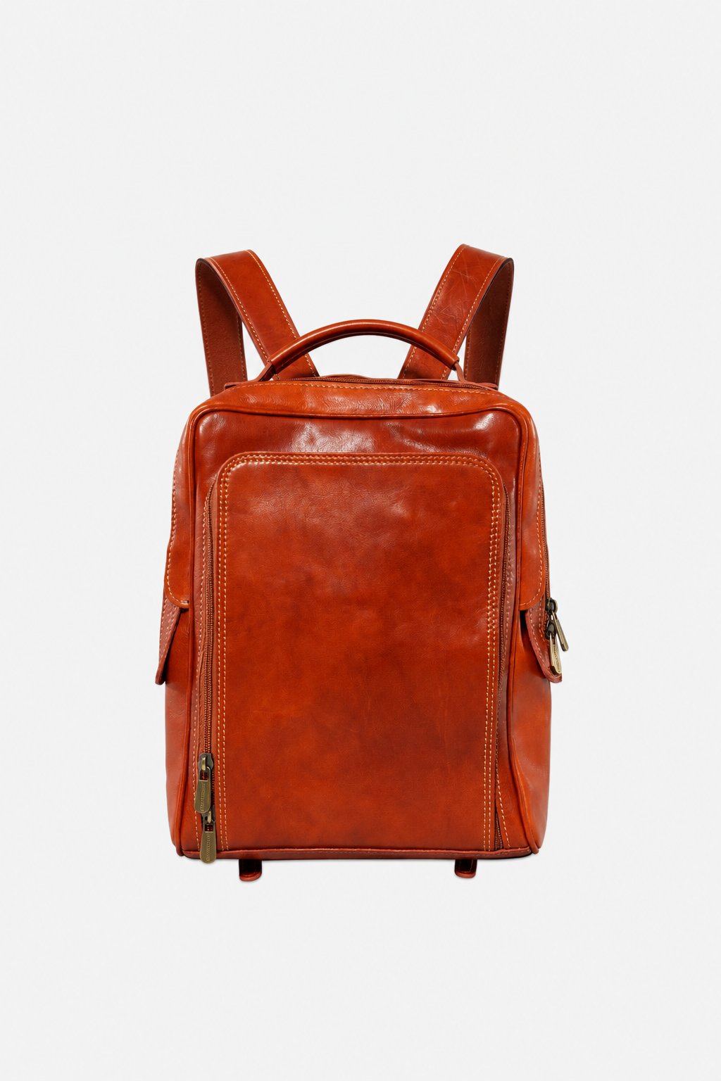 ORIONE — Zaino unisex in vero cuoio cognac con porta PC | Made in Italy